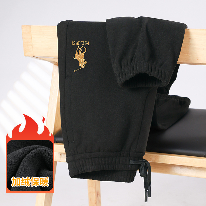 K1192 Leggings Autumn and Winter New Style Velvet Thickeneded Elastic Waist Casual Straight Pants