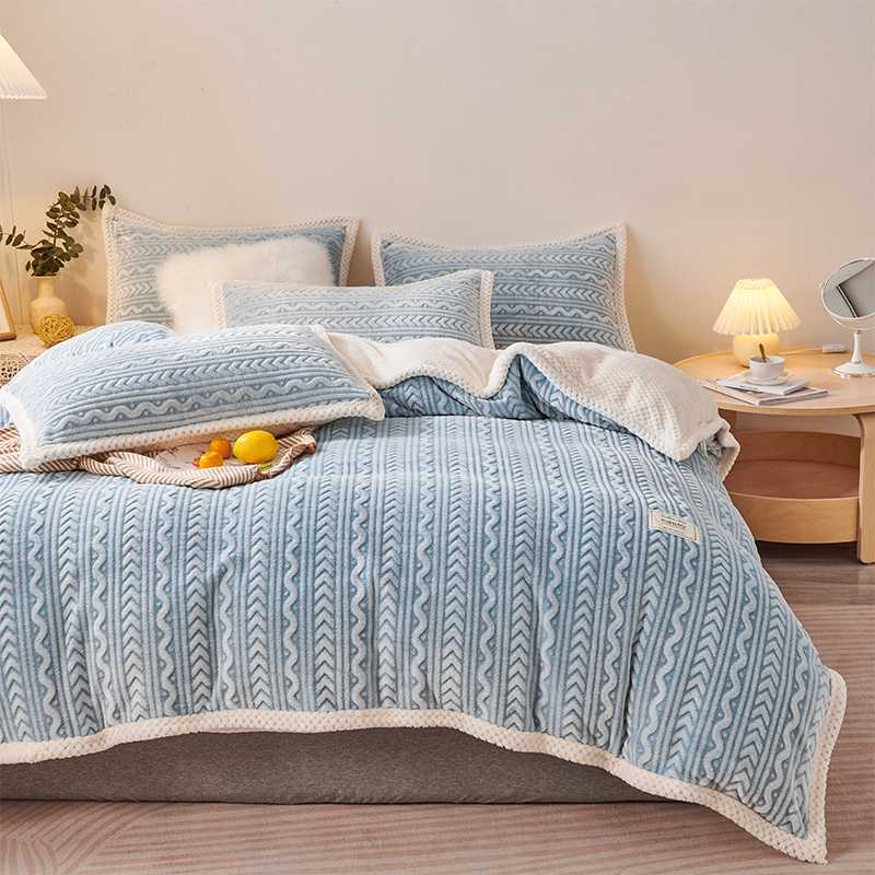 Nantong Home Textile Bedding 2025 New 3D Embossed Snowflake Velvet Double-Sided Blanket Thickened Milk Velvet Group Buying Wholesale