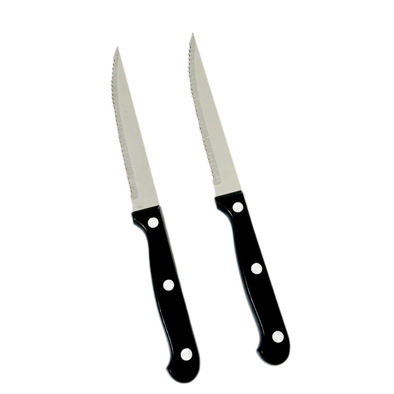 Hot-selling Serrated Steak Knife Stainless Steel Steak Cutting Knife Hotel Western Restaurant Special Food Supply Knife Plastic Handle