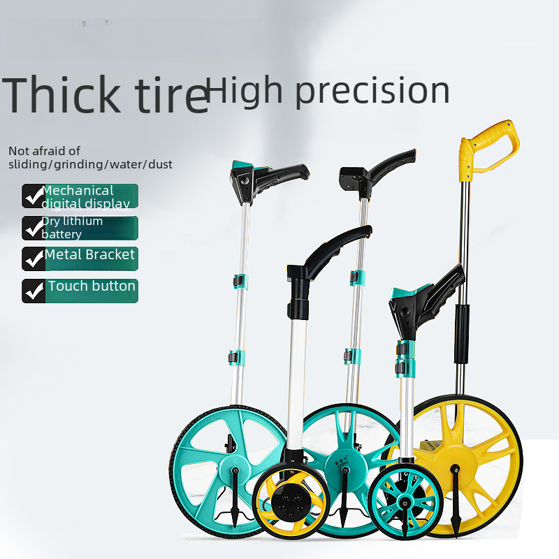 Outdoor mechanical rangefinder digital display hand-pushed roller measuring wheel electronic rangefinder meter engineering measuring ruler