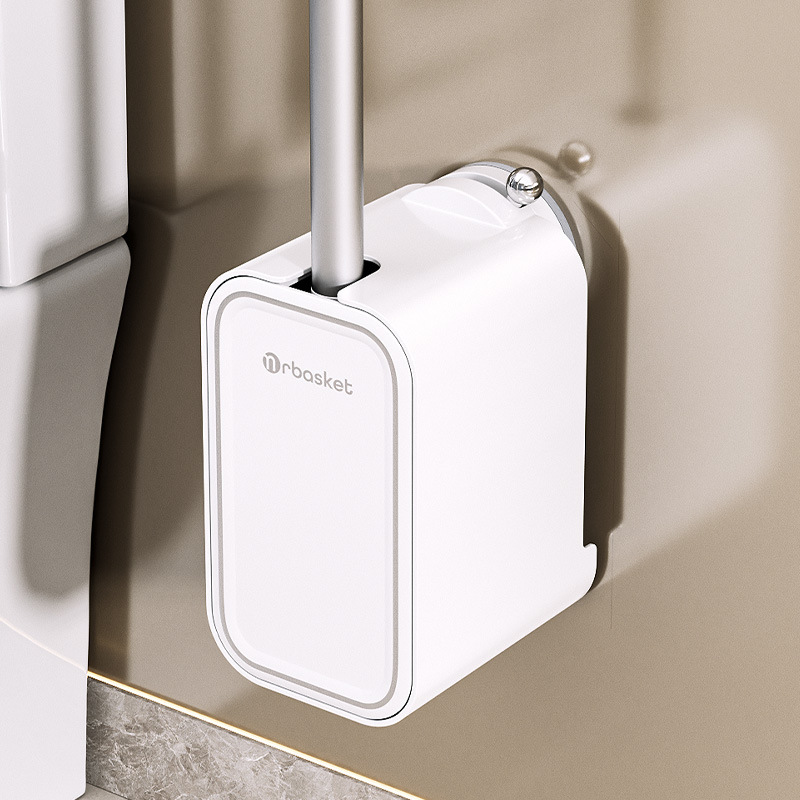 Suction Cup Toilet Brush Household Non-Dead Angle Wall Hanging Non-Punch Toilet Brush Bathroom Special Long Handle Cleaning Brush