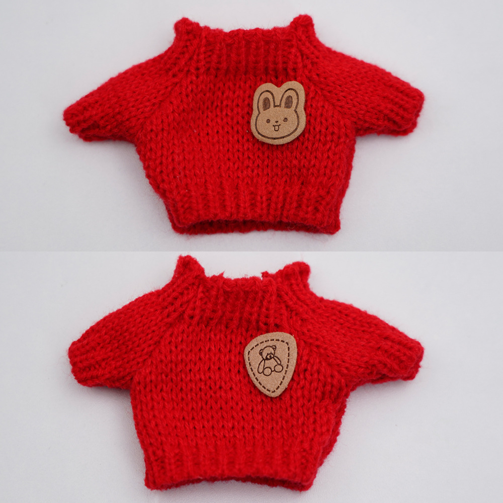 17cm First, Second and Third Generation Labubuli Pendant Baby Clothes Brown Bear Sweater Woolen Hat Small Bag Set