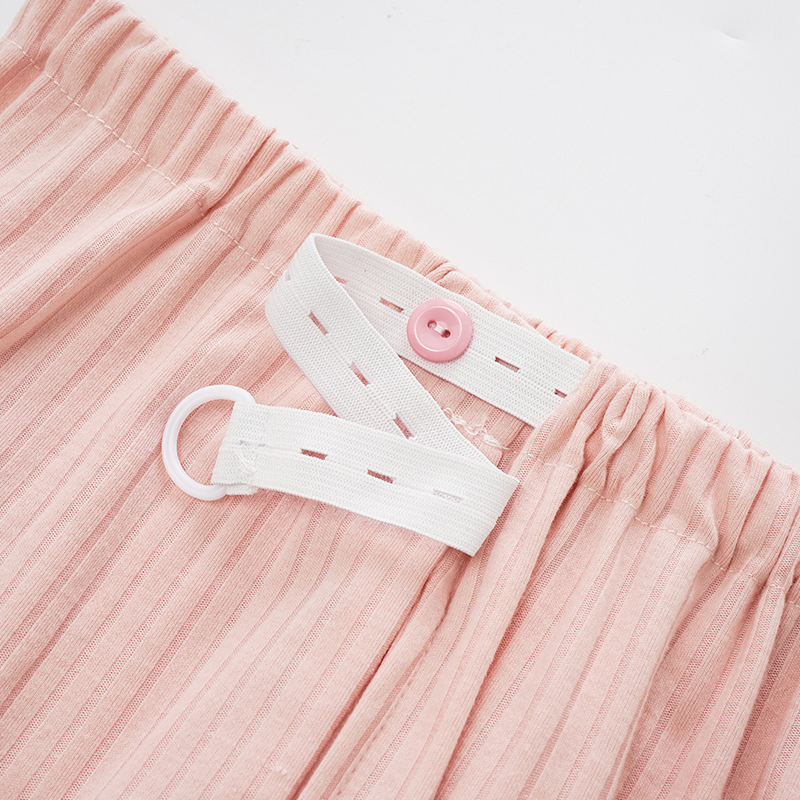 Modal Postpartum Clothing Pajamas Spring & Fall Long-Sleeved Simple Casual Loose Postpartum Breastfeeding Maternity Home Clothes with Chest Pads