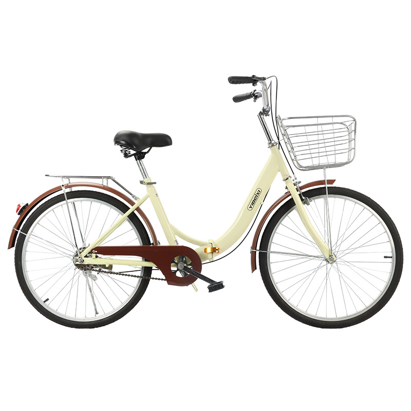 Retro College Student men's and women's bicycle lightweight folding low carbon steel frame double brake folding car wholesale