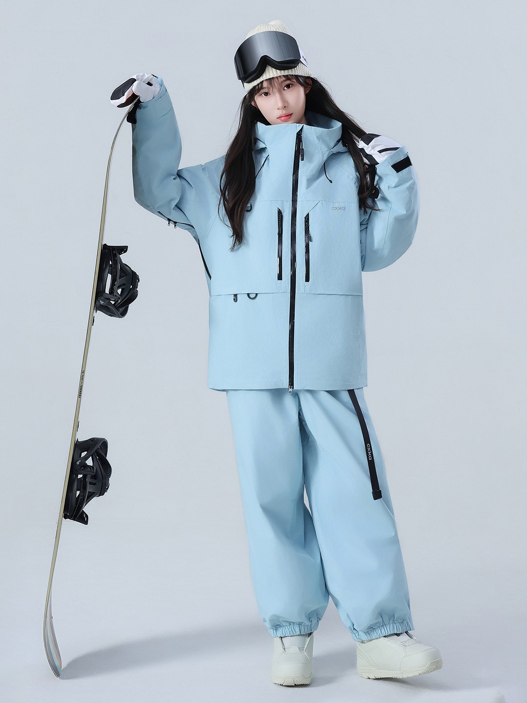 Ski Suit Set for Women and Men, Snowboard Waterproof Thickened Fully Taped Professional Snow Suit Top and Pants Set 3L