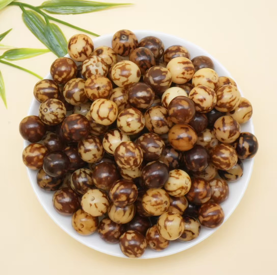 Wholesale Tiger-Striped Bodhi Loose Beads DIY Bracelet Buddhist Beads Bodhi Root Jewelry Accessories Cultural Toy Buddhist Beads