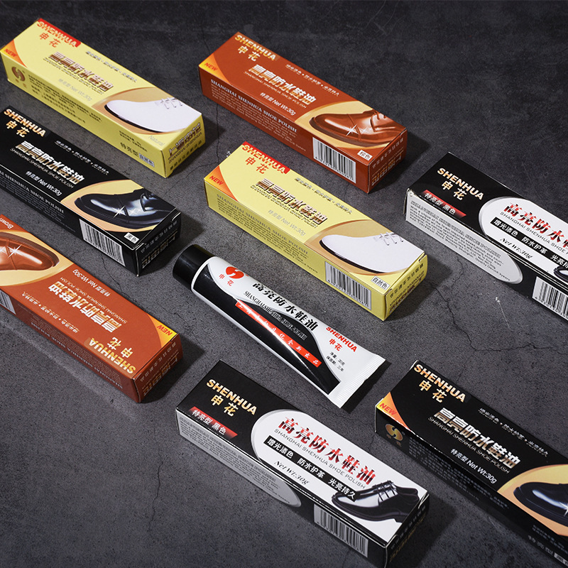 High-Quality Shoe Polish Shenhua Wholesale Leather Shoe Maintenance Oil Leather Care Nourishing Cream Shoe Wax Black Brown Colorless Shoe Polish Ha