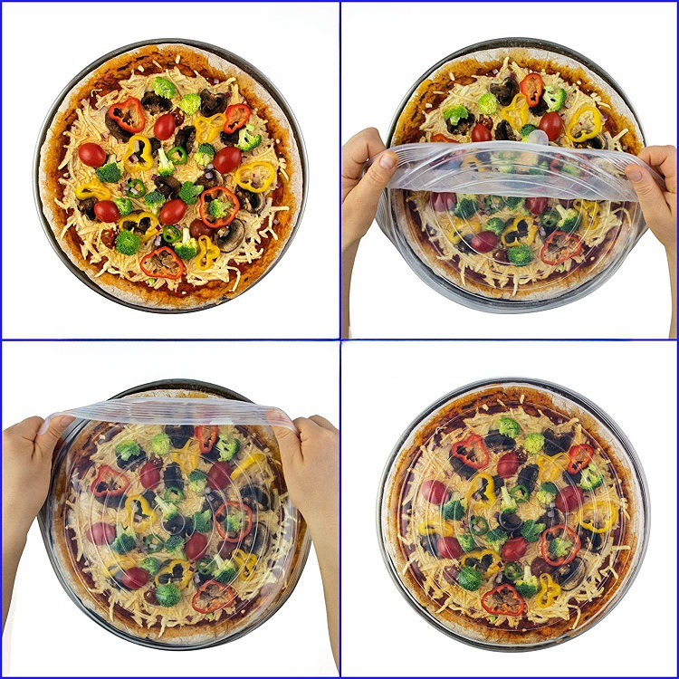 Kitchen Foldableable Stretch Sealing Plastic Wrap Silicone Fresh-Keeping Cover 6-Piece Set 7-Piece Set 8-Piece Set in Stock