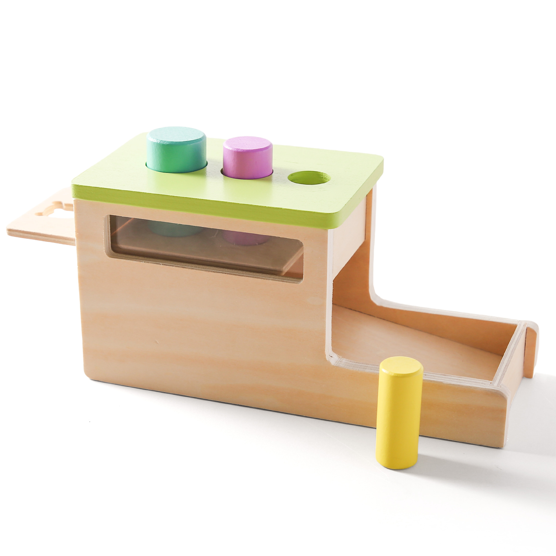 Montessori Wooden Permanent Box Coin Box Tissue Box Shape Sorter Toddler Learning Toy Set Column Set