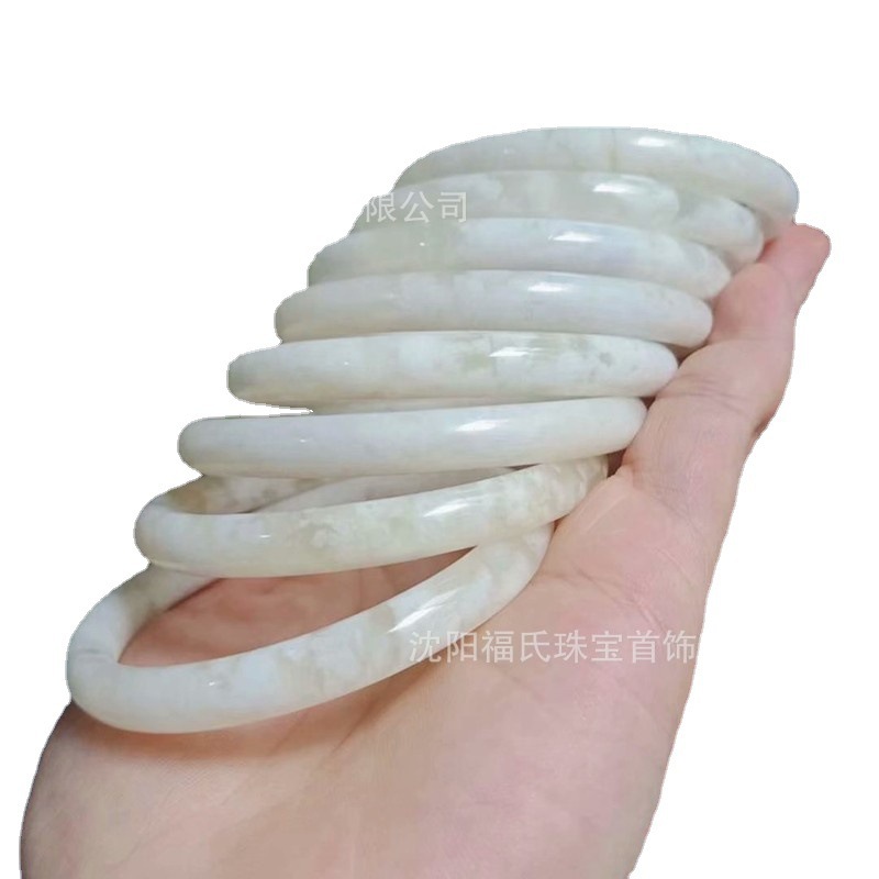 Natural jade bracelet live wholesale fine jingle bracelet ice permeable ink jade bracelet female jade bracelet white ice