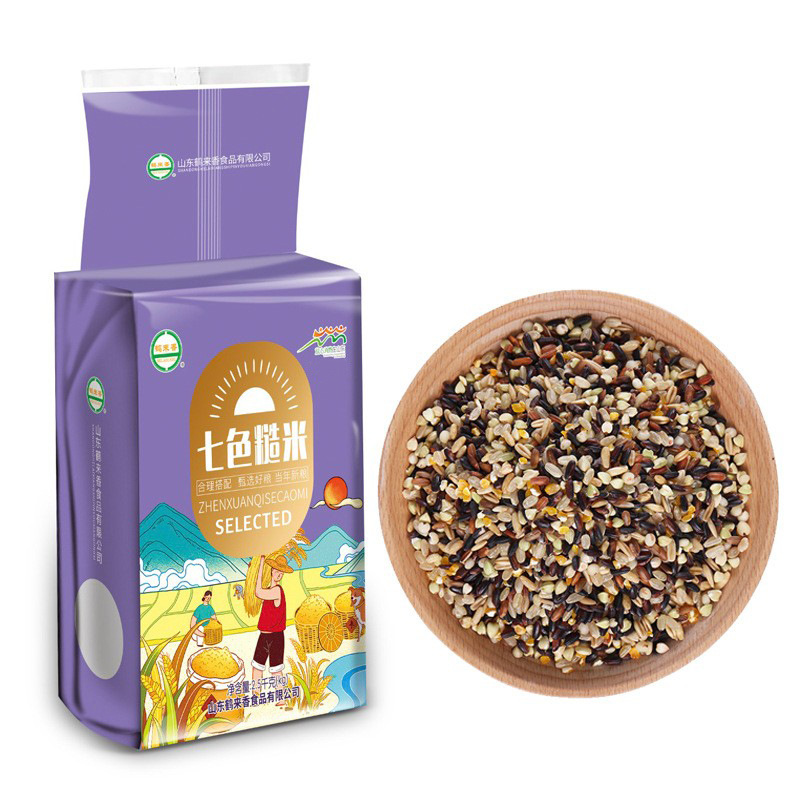 Seven-color brown rice 5kg wholesale coarse grain rice fiber fitness full belly black rice red rice cereals brown rice OEM OEM OEM OEM