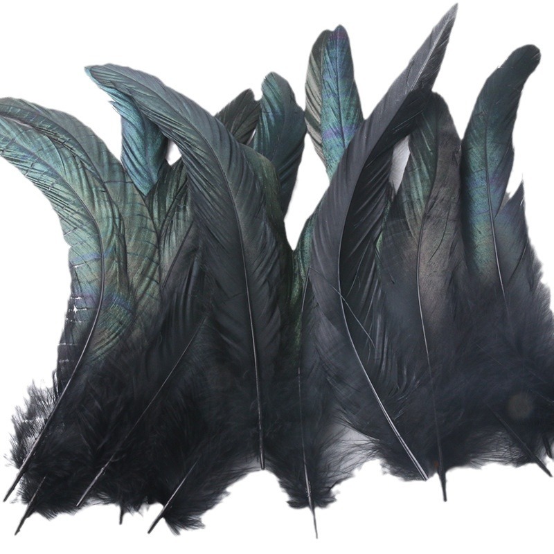 Factory direct 20-25cm color cock tail feather mask wings headdress decoration material DIY jewelry accessories