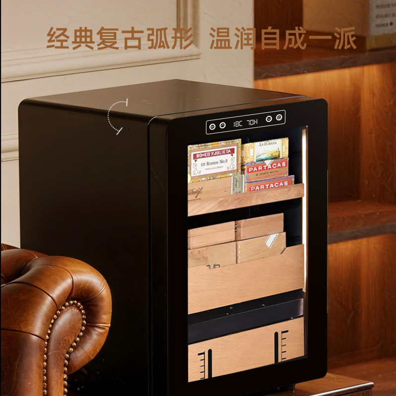 Cross-Border Laputini Compressor Temperature and Humidity Controlled Cigar Cabinet Small Mini Cigar Humidor Source Manufacturer
