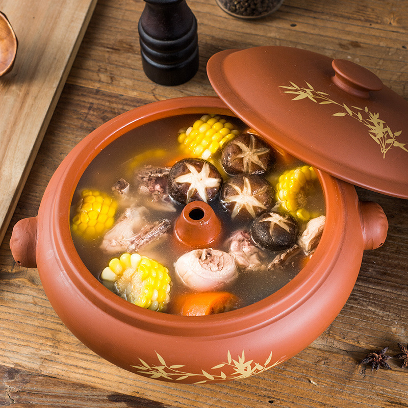 Yunnan Steam Pot Chicken Steam Pot Household Purple Ceramic Thickened Commercial Small Steam Pot Restaurant Casserole Steam Pot Bottom Pot Steaming Tray