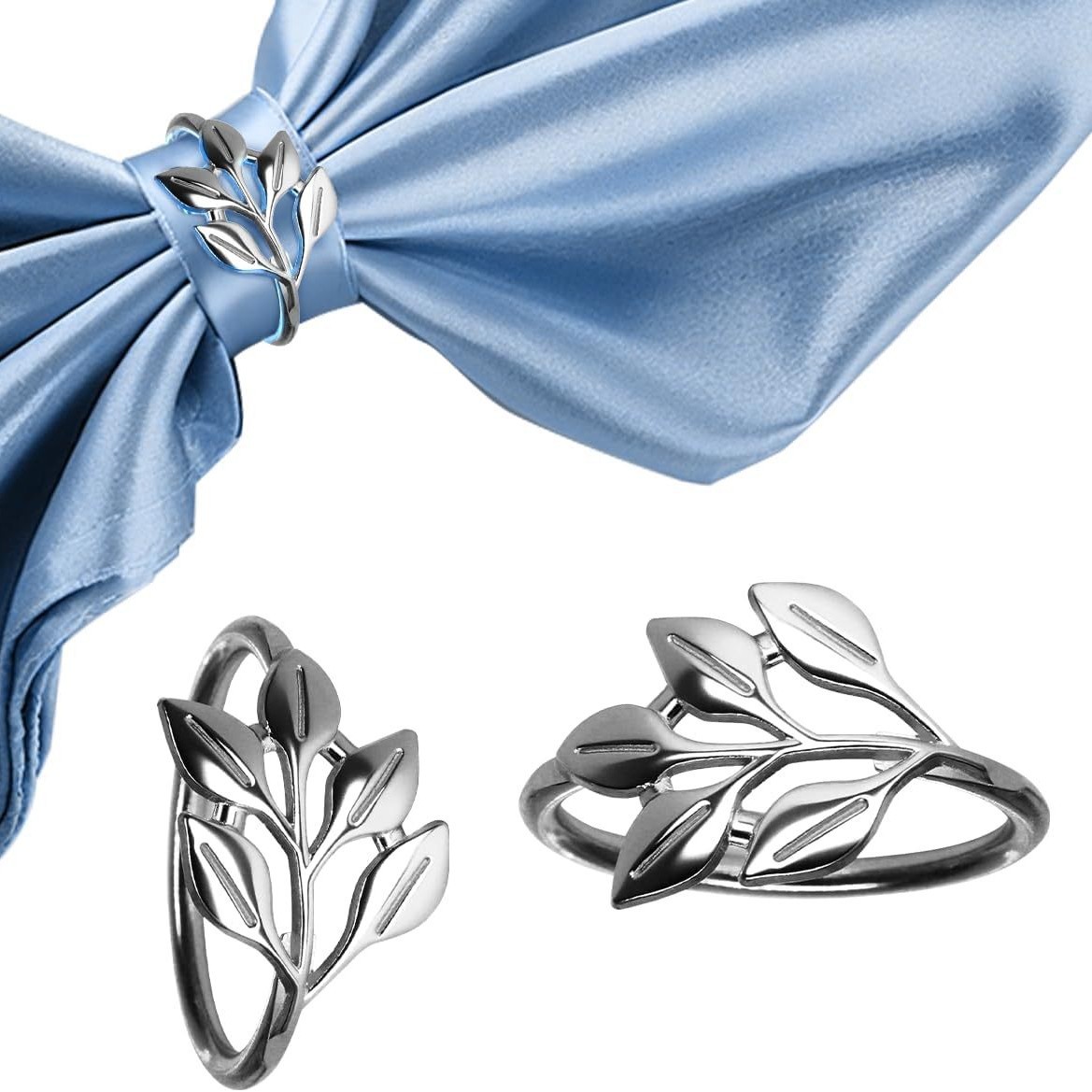 European and American Cross-Border Golden Leaf Napkin Ring Metal Wedding Hotel Table Decoration Simulated Leaf Napkin Buckle