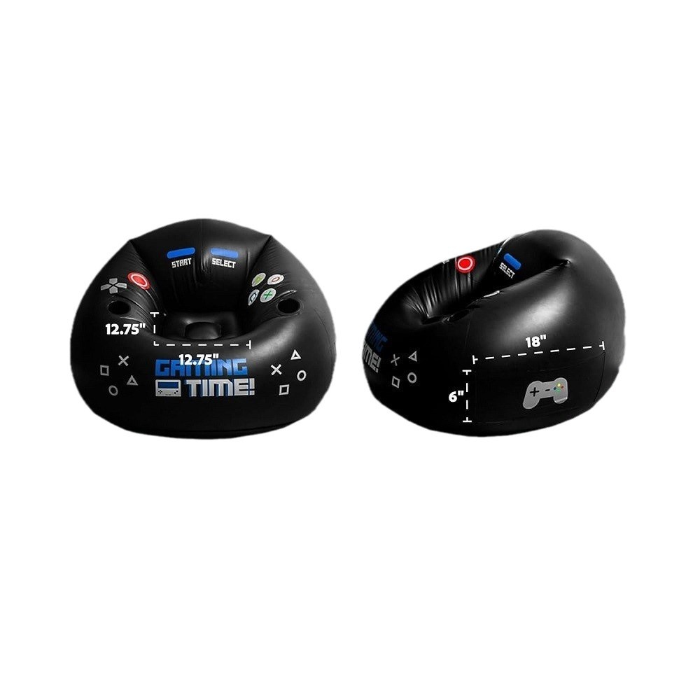 Spot Pvc E-Sports Inflatable Round Sofa Chair Creative Game Back Chair Bedroom Flocking Bean Bag