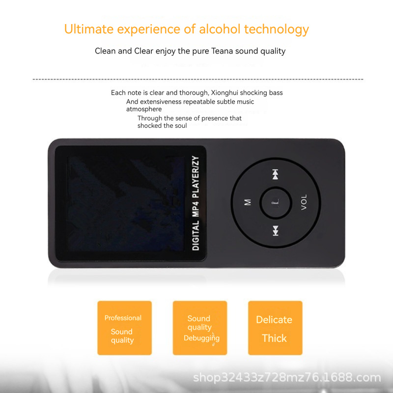 Zy418 Bluetooth External Mp3 Music Player Mp4 Portable Walkman Student 1.8inch Card Mp3