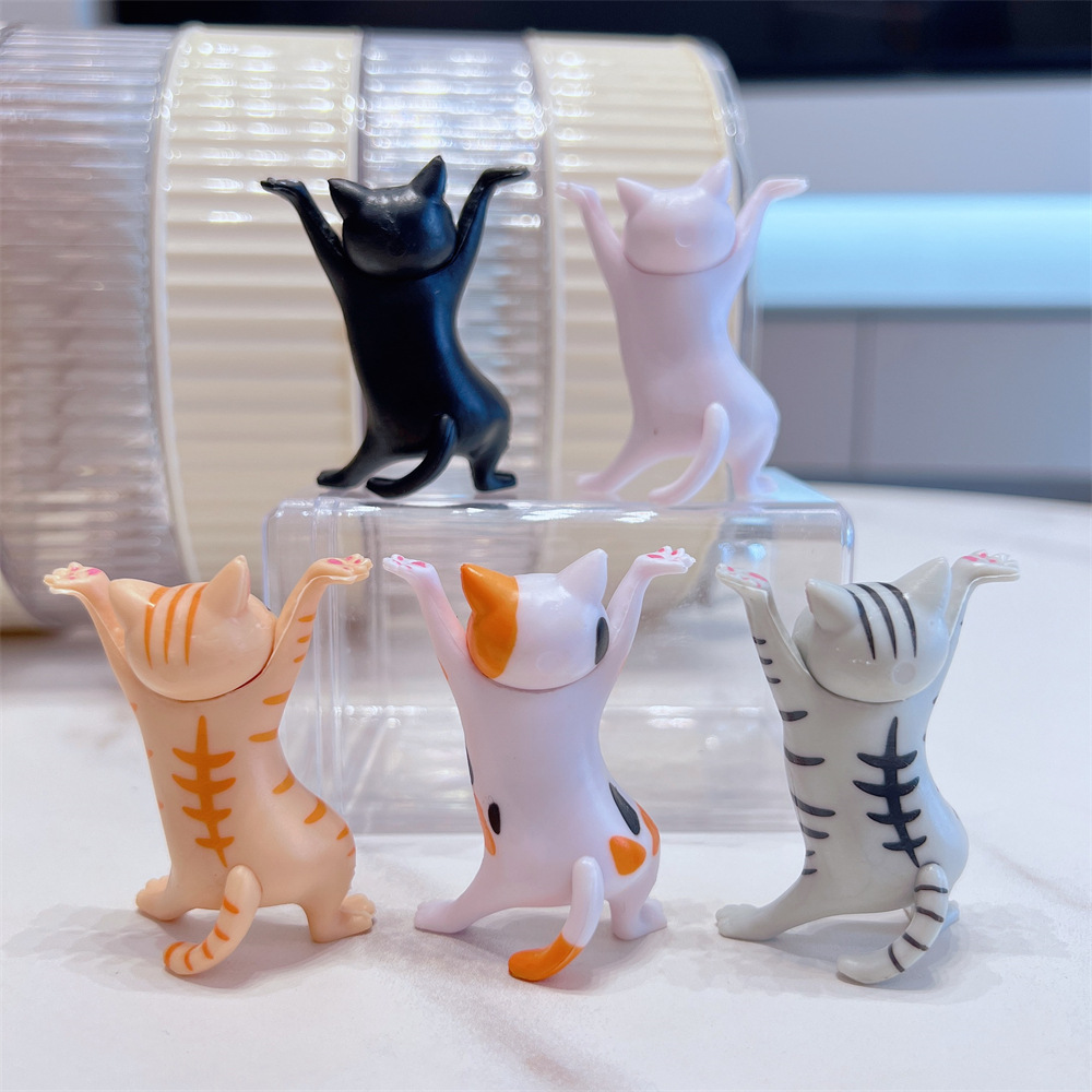 Five-Piece Set of Dancing Cat Figurines, Anime Cat Trendy Toys, Enchanting Cat Twist Cake Figurines