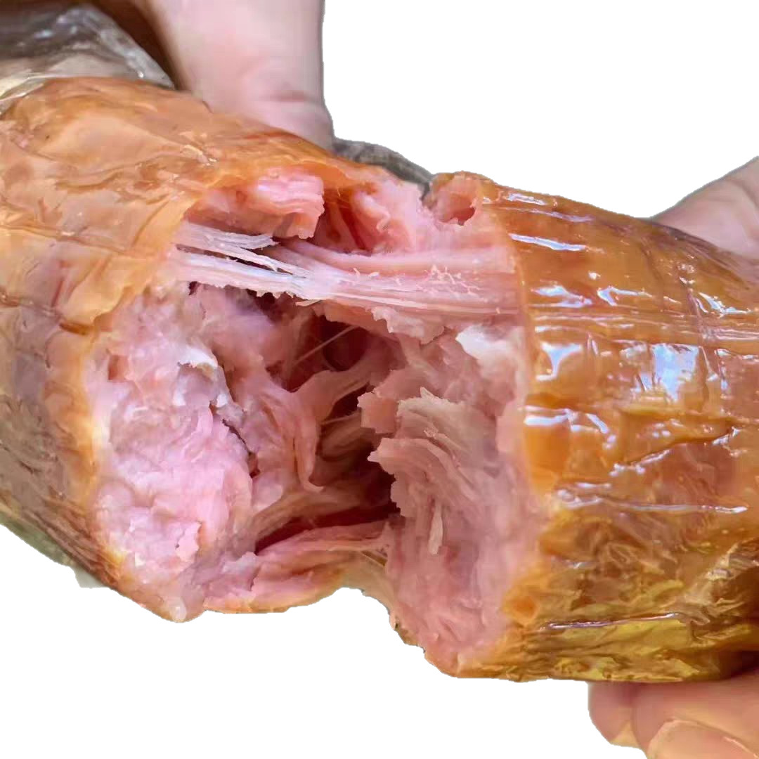 Authentic Qingdao Style Old Ham Pig Tendon Meat Fruit Wood Grilled Snacks Breakfast Ham Sausage Qingdao Specialty