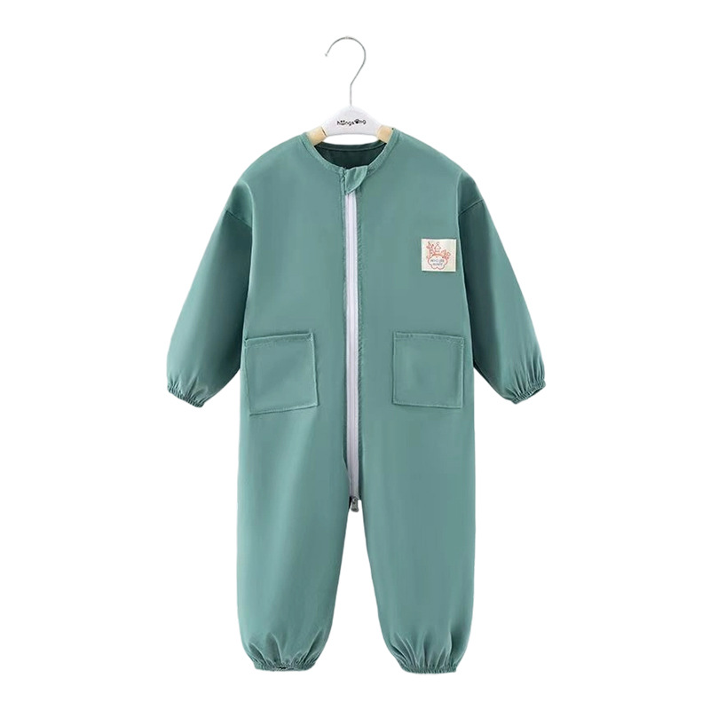 One-Piece Coverall for Babies, Anti-Dirt and Anti-Stain, Loose-Fitting for Autumn and Winter, Suitable for Painting and Crawling, Wearable as Outerwear