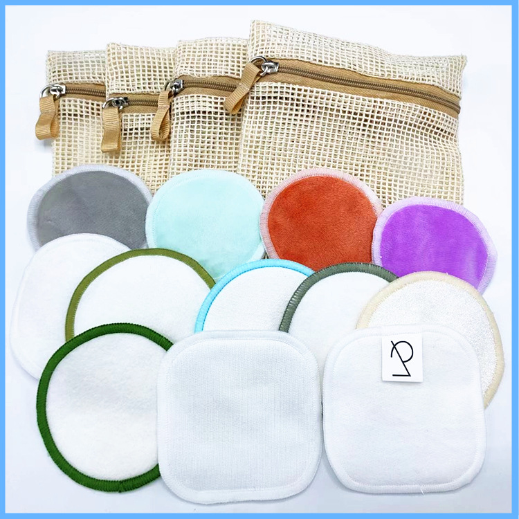 Bamboo Fiber Makeup Remover Cotton Set/Bamboo Cotton Makeup Remover Pad Velvet Makeup Remover Pad/Organic Cotton Makeup Remover Wipes Bamboo Charcoal Fiber