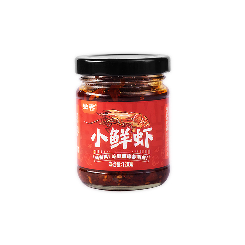 Guxiang Spicy Small Fresh Shrimp 120g Commercial Wholesale Catering Household Meal Rice Noodles Spicy Sauce