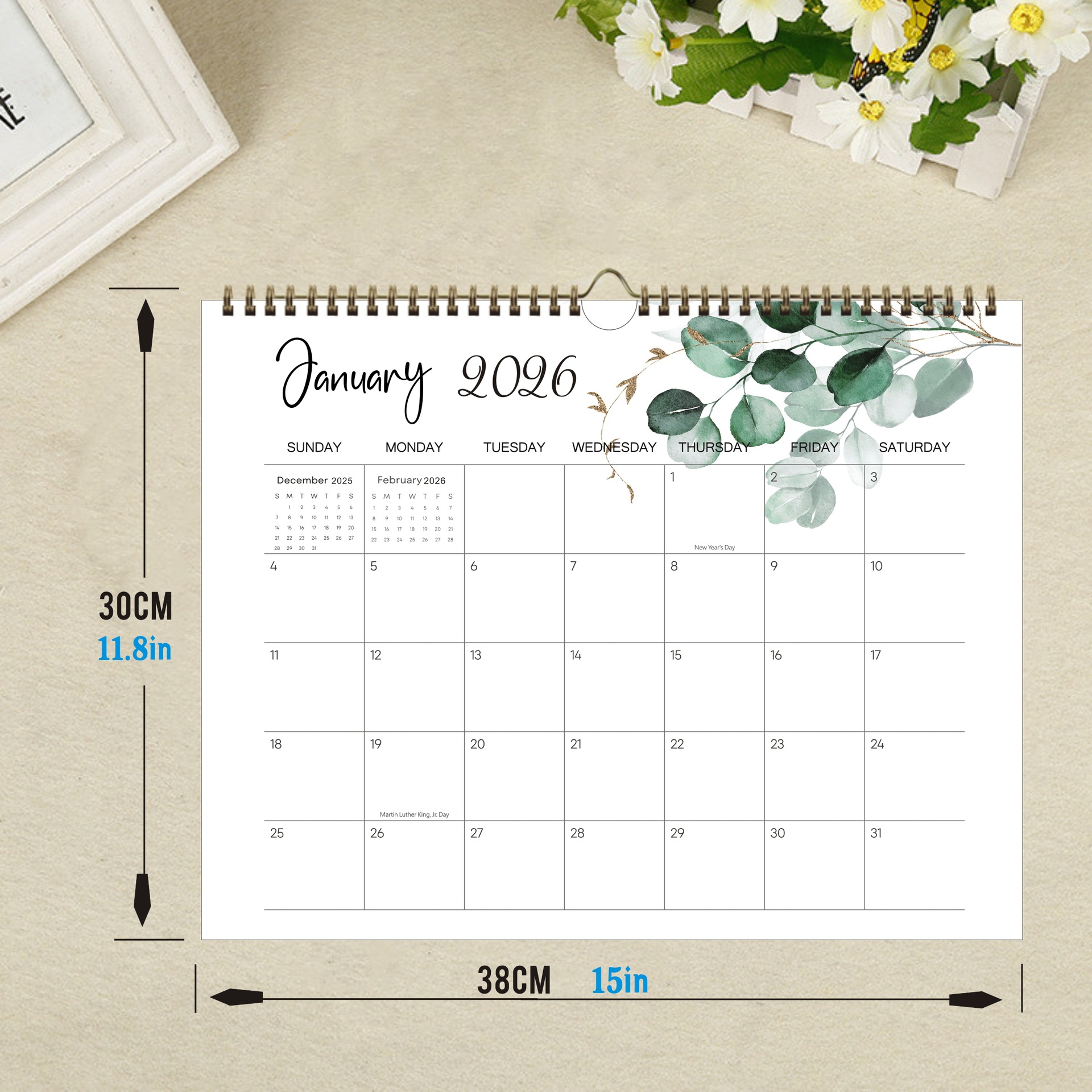 2026-2027 Wall Calendar Usa Canada Deyuan Monthly Calendar Desk Calendar Holiday English Version Calendar Cross-Border Hot Sale