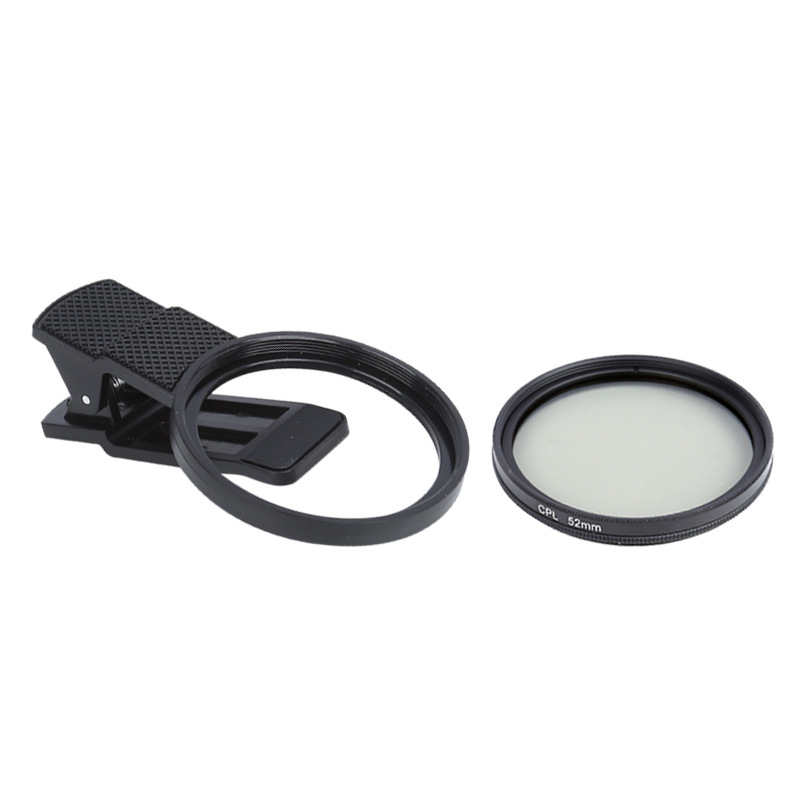 in stock 52mm/67mm mobile phone polarizer 52mm CPL filter with clip to eliminate reflective HD lens