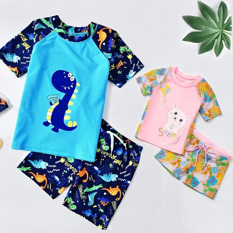 Детский купальник, раздельный, для мальчиков и девочек, плавательные шорты, для школьников