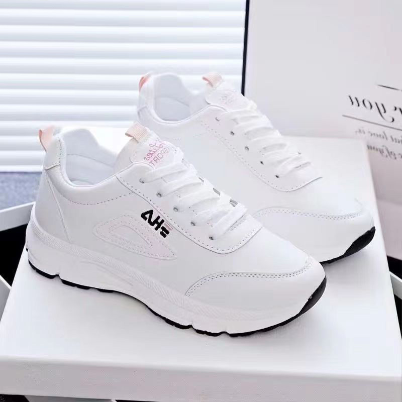 Cross-Border White Shoes Flats Daddy Shoes for Women 2026 Spring New Hong Kong Style Versatile Student White Casual Sports Shoes