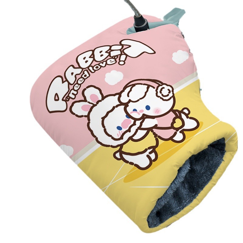 Handle Set Winter Riding Cold-proof fleece-lined Thickened Waterproof Double Windproof Cute Handle Set Electric Car Motorcycle Gloves