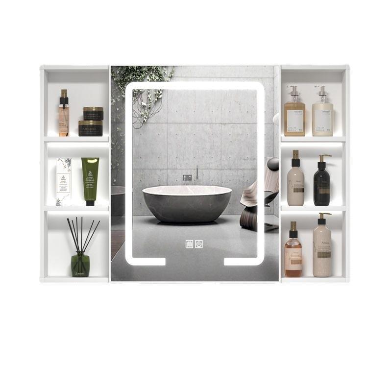 Space Aluminum Smart Mirror Cabinet Lighting Defogging Bathroom Wall-mounted Separate Mirror Bathroom Mirror Toilet Storage Mirror Box
