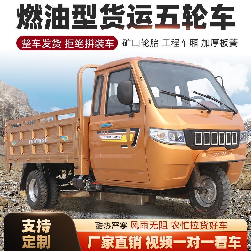 Полузащищенный грузовой король, трехколесный мотоцикл, бензиновый сельскохозяйственный, с рулевым колесом, самосвал Shifeng, завод