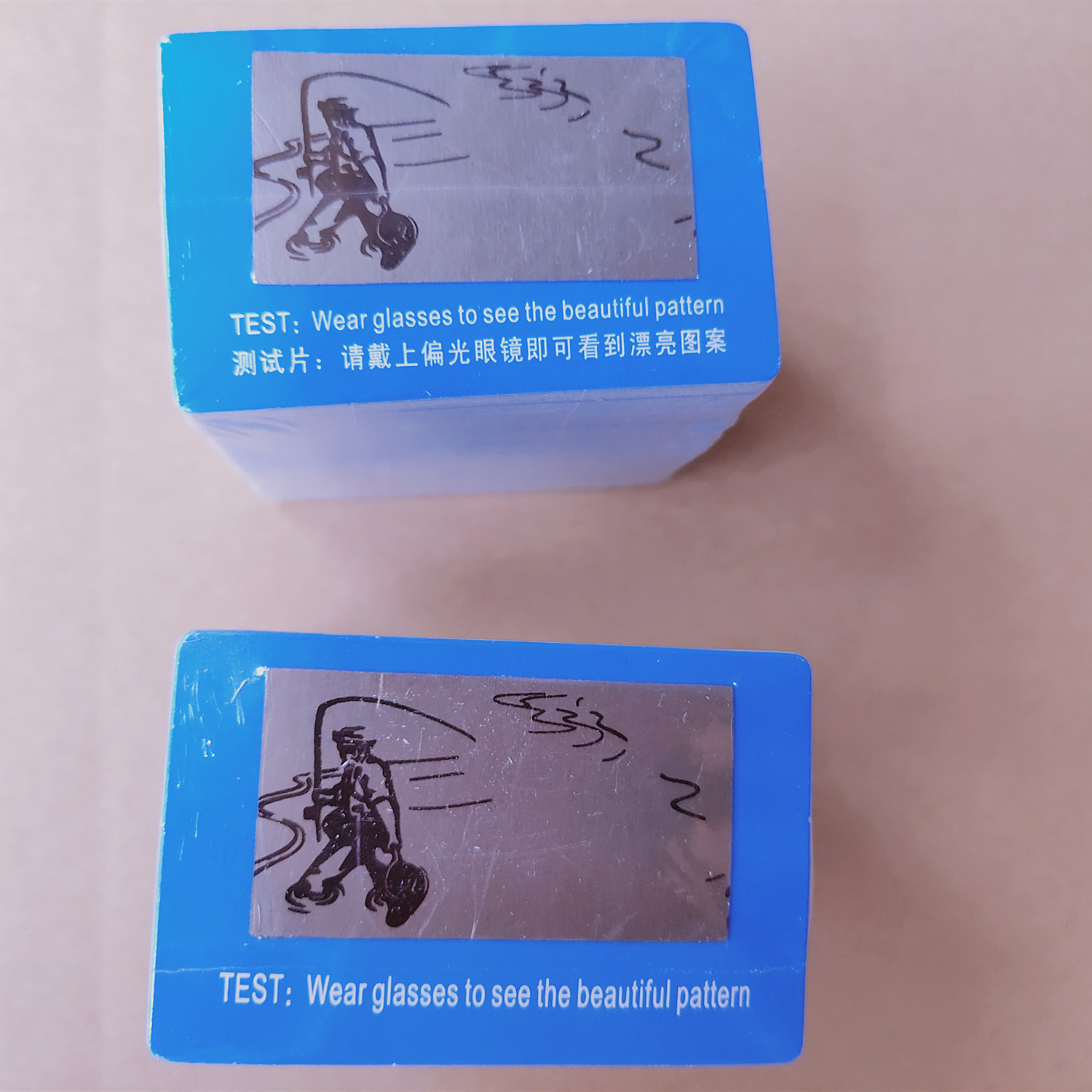 Glasses accessories polarized test card polarized test piece wholesale fishing pattern sunglasses test blue light