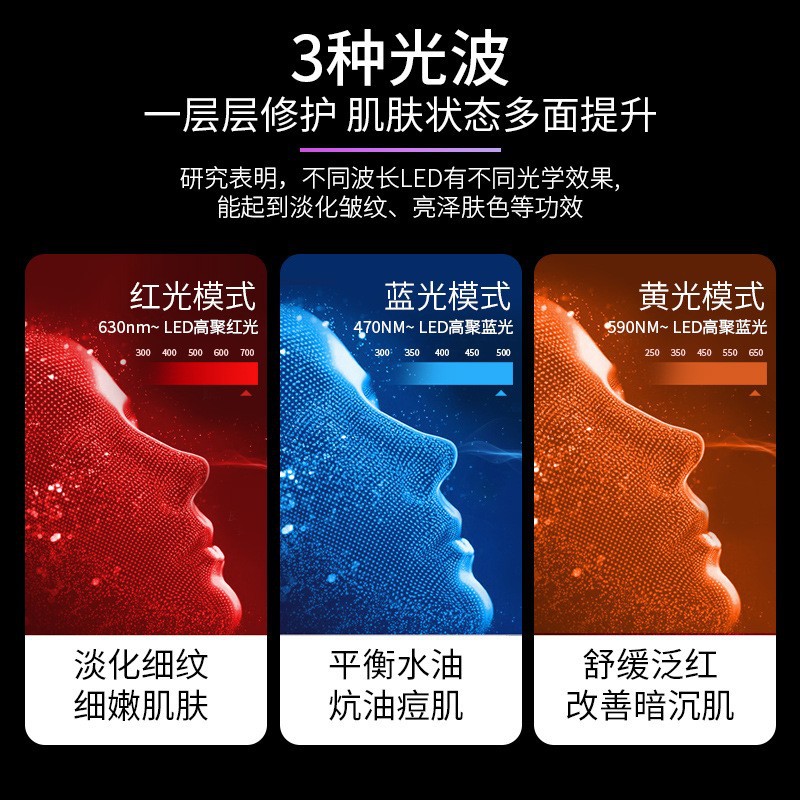 Foreign Trade Cross-Border Led Seven-Color Light Touch Control Beauty Mask Photon Rejuvenation Instrument Facial Home Beauty Instrument