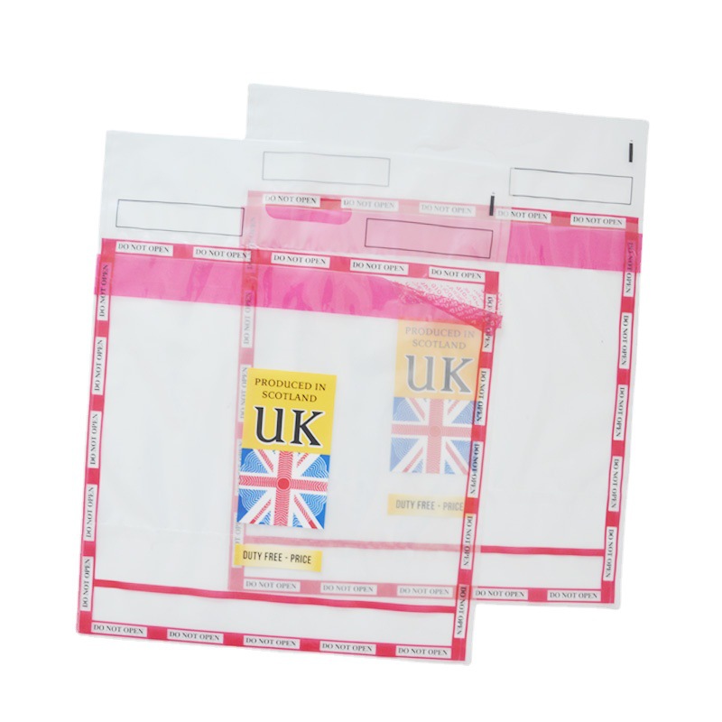 SOURCE Factory transparent PE airport duty-free shop anti-disassembly duty-free bag transparent handbag cross-border shopping bag printable