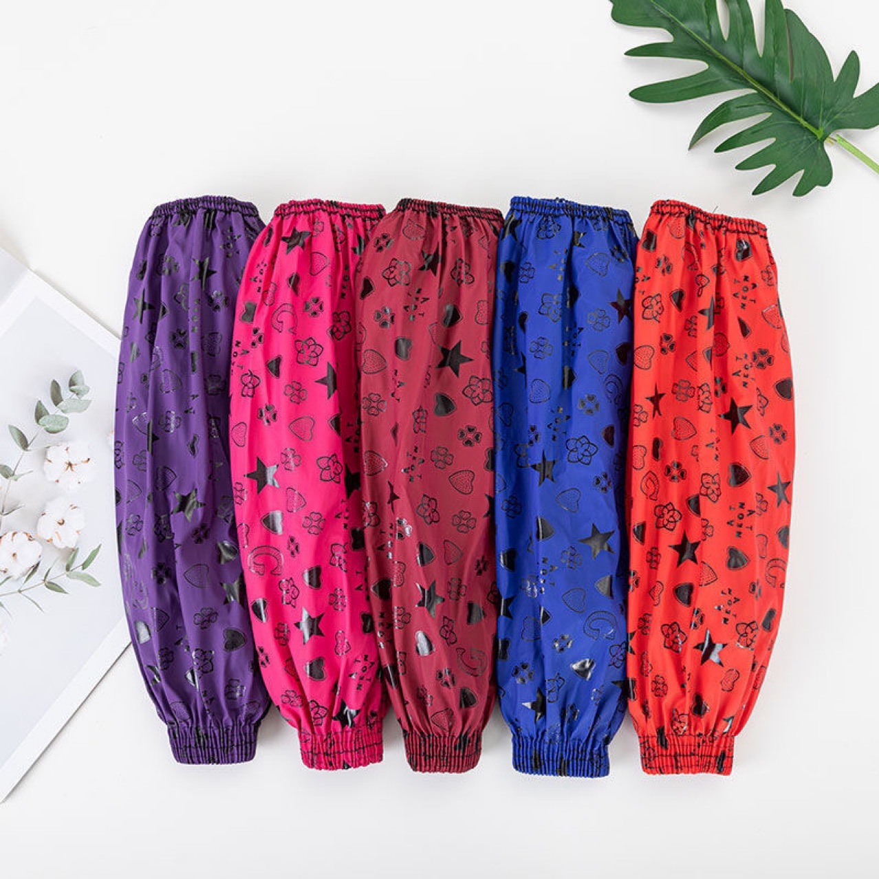 Flower skin waterproof, oil-proof and stain-proof, non-peeling, men's and women's food labor protection in stock, labor-resistant and durable leather sleeve manufacturers direct supply