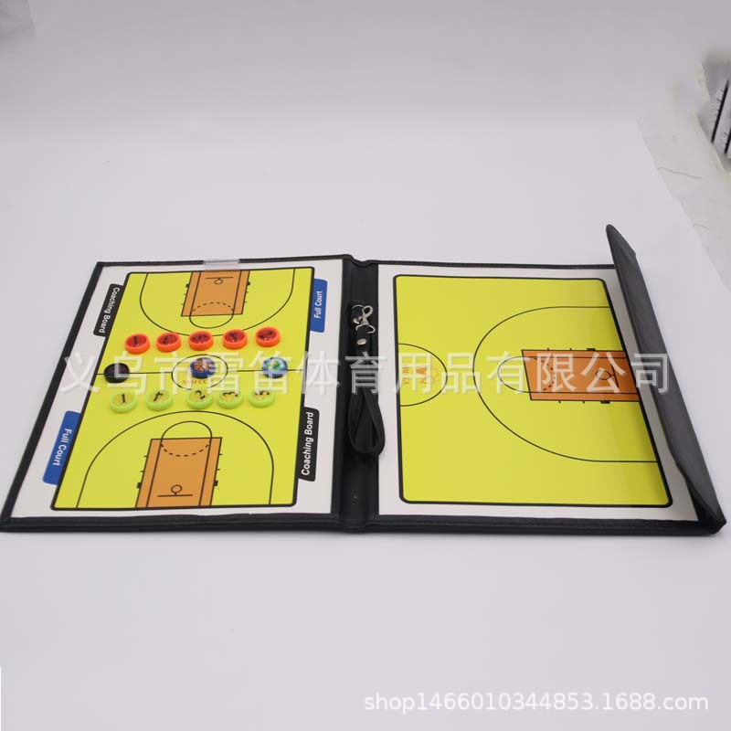 Basketball tactical board color 2.5 folding folding coach board game leather teaching board magnetic with pen wholesale