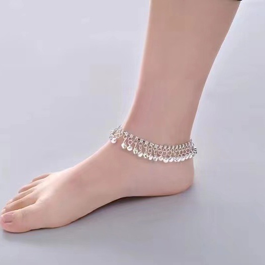Foreign Trade Cross-border Rhinestone Bell Tassel Shackle Foot Chain Diamond-encrusted Holiday Ethnic Foreign Zone Bohemian Wind Beach