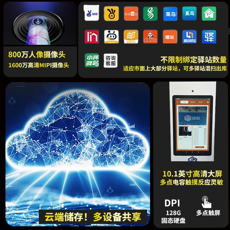 Rabbit Xidoduo Grocery Shopping Yunda Supermarket Mom Cainiao Station Warehouse Pick-Up Scanner All-In-One High-Speed Camera