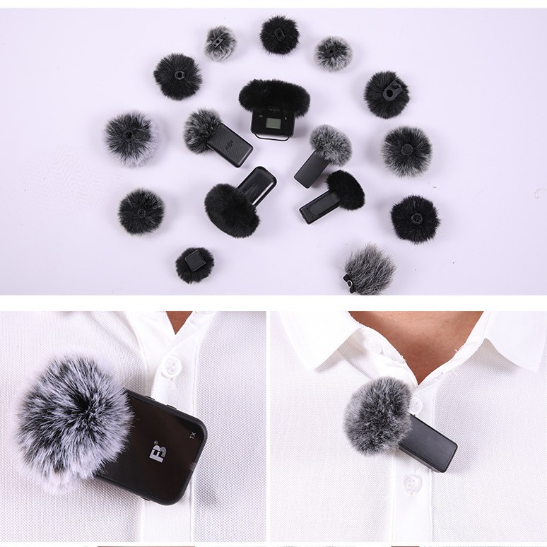 Outdoor Live Interview Phone Set Bee Collar Clip Microphone Microphone Windproof Cover Windproof Sweater Mao Mao Set
