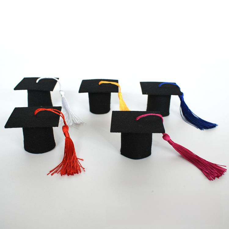 Direct selling flowers wine bottle decoration handmade mini doctor graduation cap Christmas non-woven gift cap wholesale choice