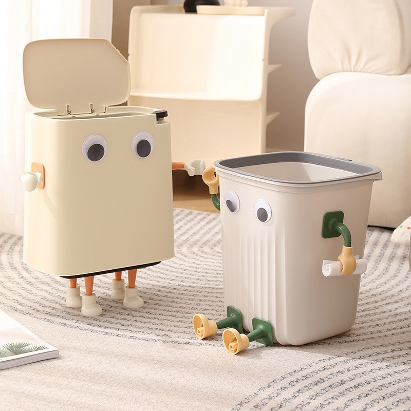 Round shoes door suction creative small feet detachable adhesive-free room decoration tissue box trash can decorations