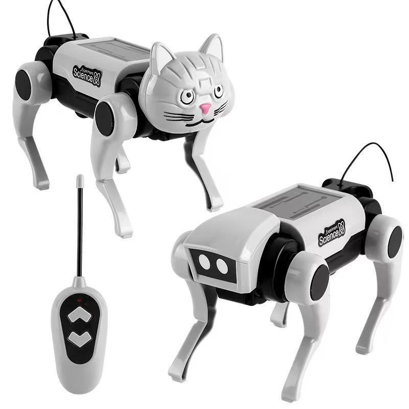 Set sail remote control mechanical dog assembled supermarket toy combination male mechanical dog mechanical cat walking DIY net red