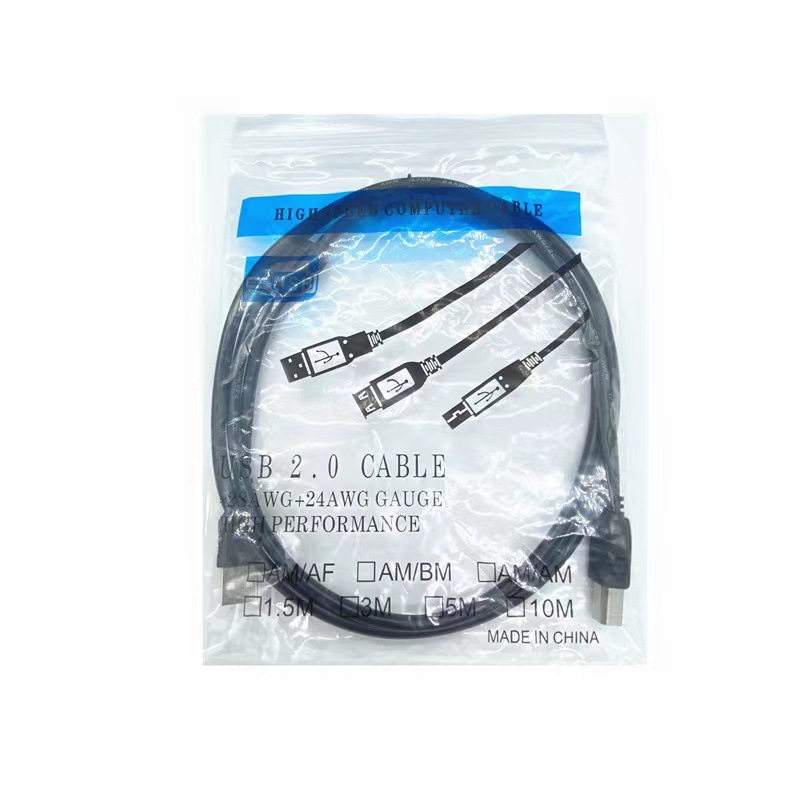 All copper black USB2.0 printing line 1.5 meters 1.8 meters 3 meters 5 meters 10 meters USB square printer data line