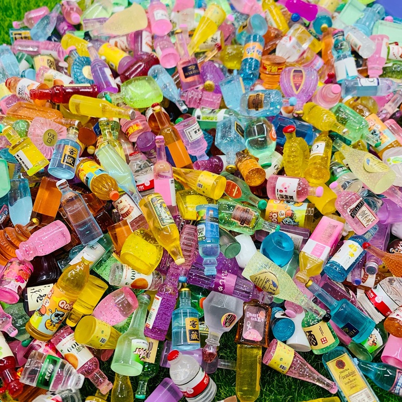 Explosions lucky bag food play simulation beverage wine bottle resin accessories DIY cream glue mobile phone shell haircard patch material