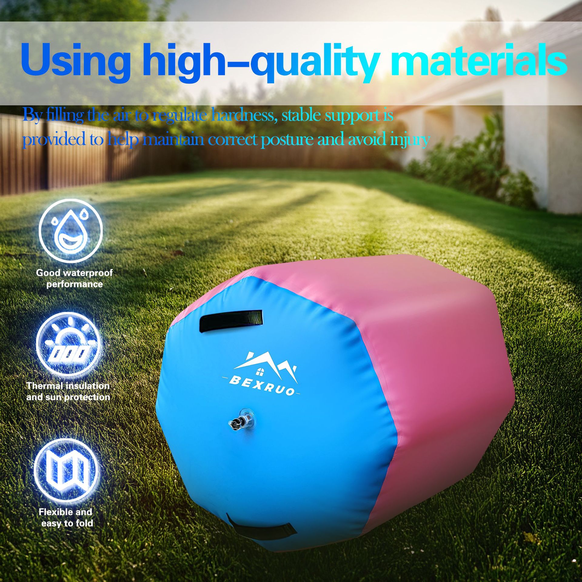 Inflatable Gymnastics Backflip Air Mat Track Air Barrel Air Drum Rolling Mat Bucket Type Backbend Trainer Yoga