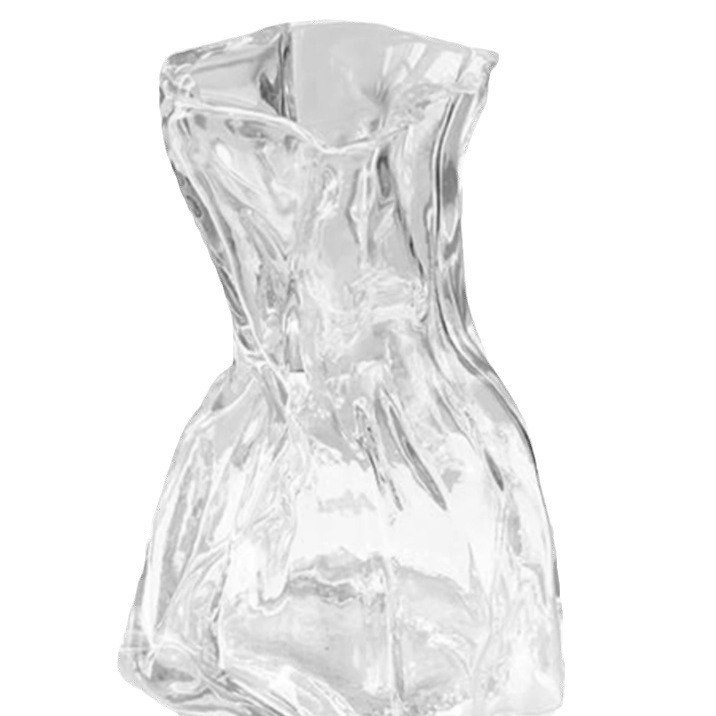 ins light luxury Nordic transparent glass vase wooden tray creative aquatic flowers rose flower arrangement dining table decoration ornaments