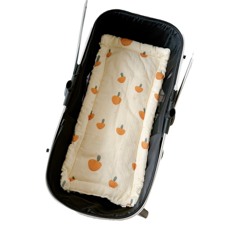 Baby Stroller Cushion Soft and Comfortable Pure Cotton Mattress Gauze Bean Velvet Baby Stroller Mattress Stroller Cushion Autumn and Winter