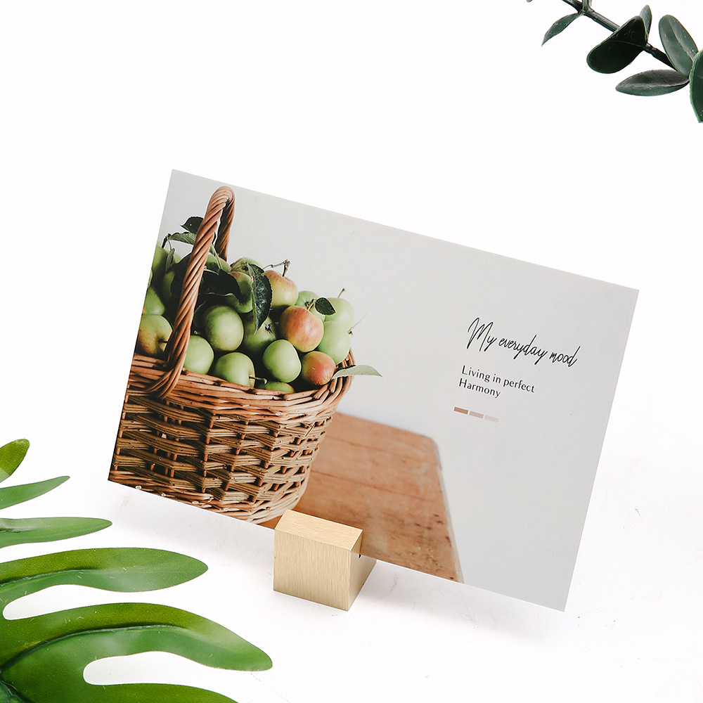 25mm Brass Card Holder Label Holder Price Holder Business Card Desktop Table Card Holder Note Message Holder Base Price Tag